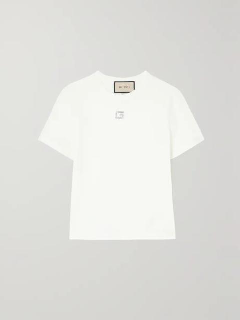 GUCCI Gucci Crystal G Cotton Jersey T Shirt