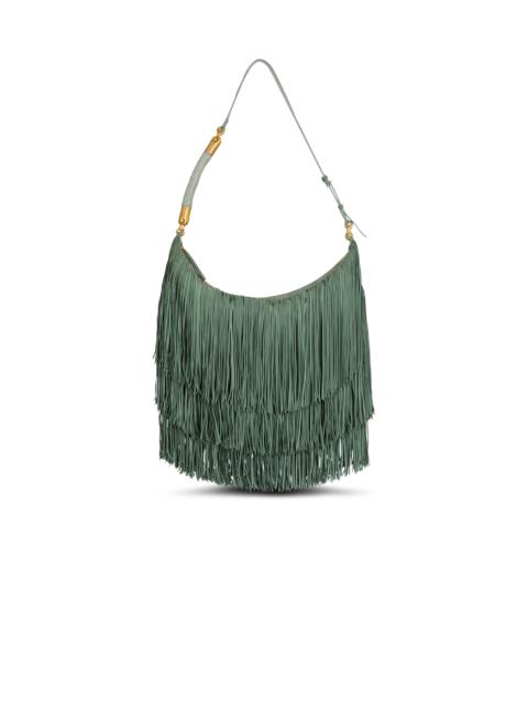 Balmain Ébène Hobo Large fringed suede bag