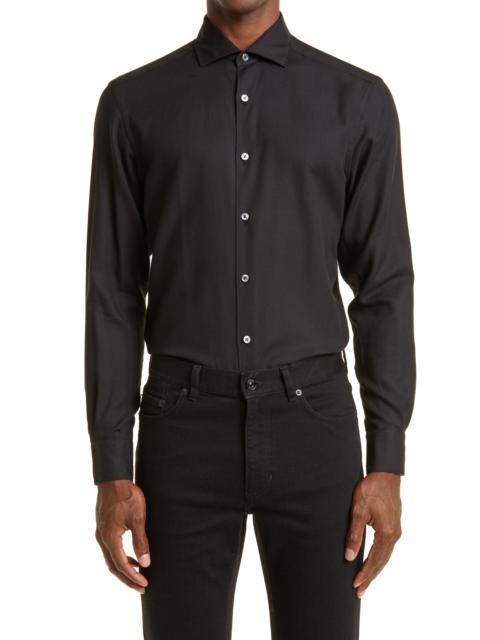 ZEGNA Cashco Cotton & Cashmere Button-Up Shirt