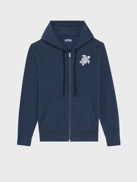 Vilebrequin MEN COTTON FULL ZIP HOODIE BIG TURTLE EMBROIDERY