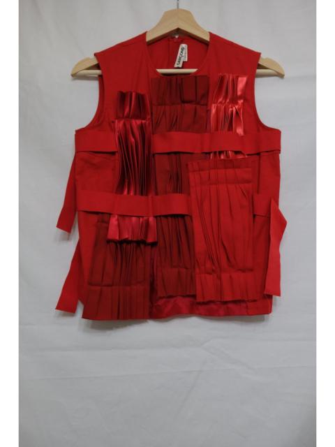 SS15 Runway Red Pleated Vest