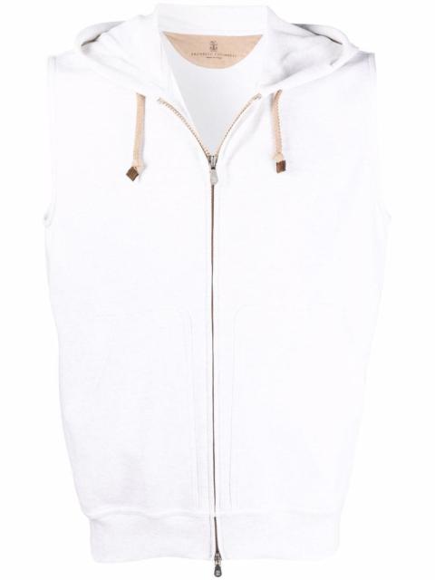 Brunello Cucinelli Sleeveless cotton hoodie
