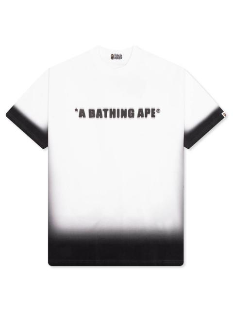 A BATHING APE® SPRAY PRINT BATHING APE LOGO RELAXED FIT TEE - BLACK