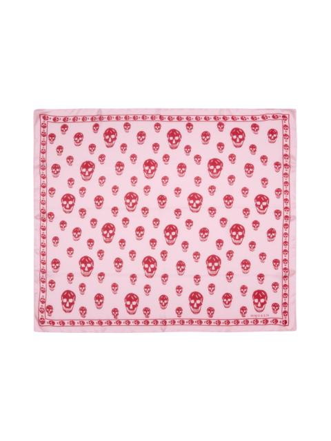 Alexander McQueen McQueen Skull Print Silk Scarf in Powder Pink/Raspberr at Nordstrom