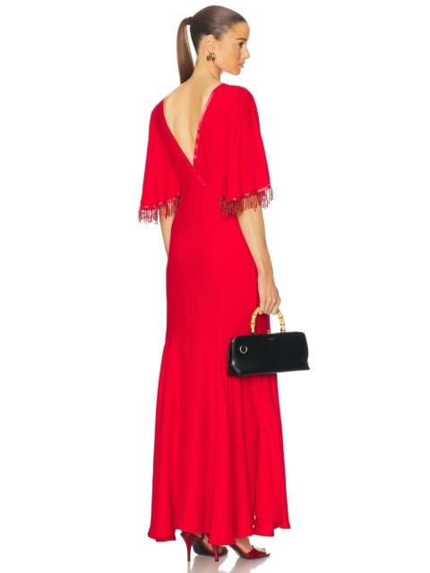 BODE Beaded Claret Gown