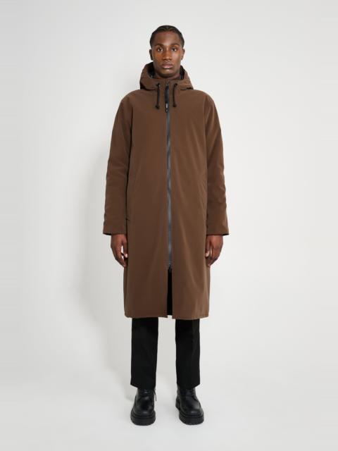 Stutterheim Stockholm Long Matte Winter Coat Dark Brown