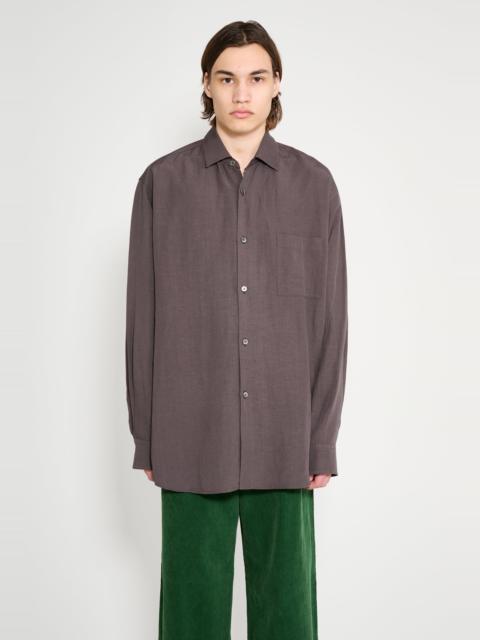 ssstein SSSTEIN RAYON / LINEN OVERSIZED DOWN PAT SHIRT CHARCOAL
