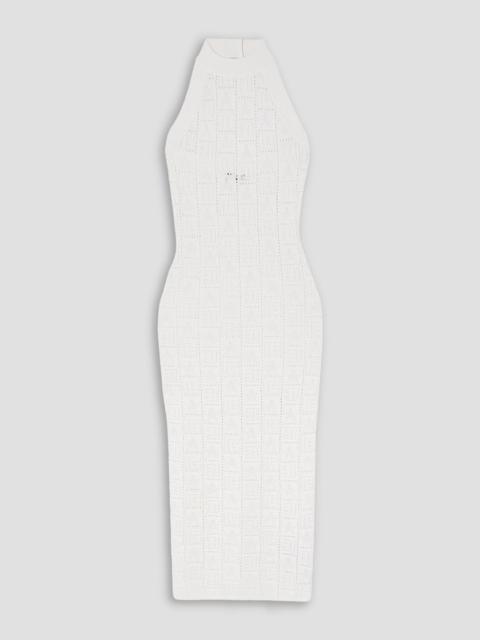 Balmain Crochet-knit halterneck midi dress