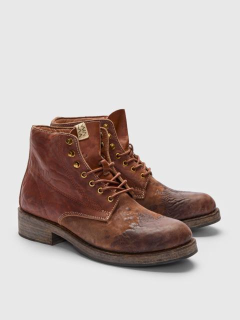 visvim Damaged Virgil Boots-Folk in Brown Horsehide