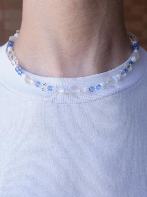 Other Designers Blue Beads and Natural Shell Beads Handmade Necklace 16.1in