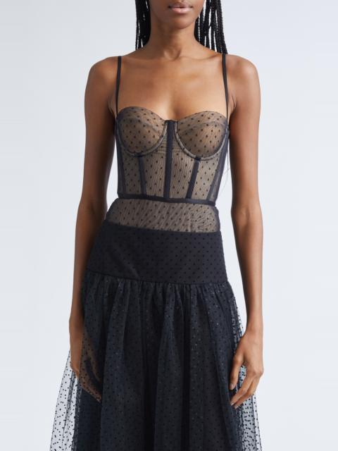 Zimmermann Zimmermann Dot Point d'Esprit Underwire Bodysuit in Black at Nordstrom