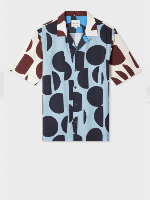 Paul Smith Blue 'Cut-Up Dots' Print Short-Sleeve Shirt