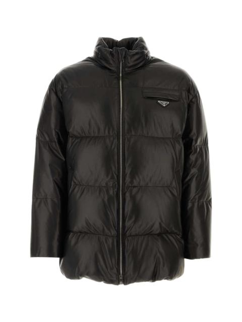 Prada Black Nappa Leather Down Jacket