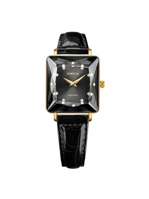 Jowissa - Jowissa Facet Princess Quartz Crystal Black Dial Ladies Watch J8.060.M