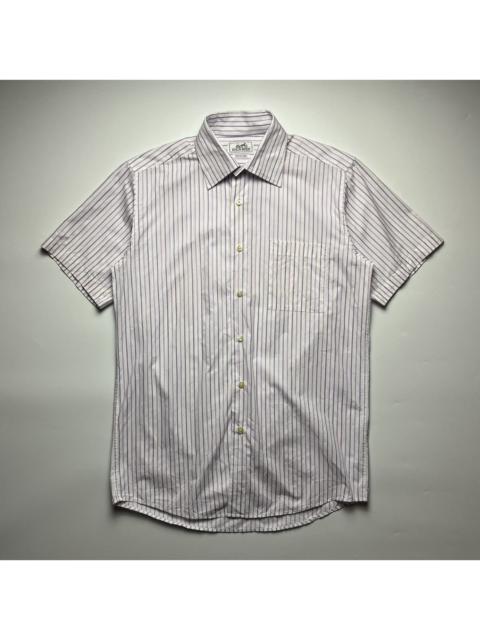 Hermès Hermès Short Striped Sleeve Button Down Shirt