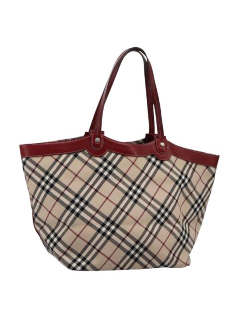 Burberry Burberry Nova Check Blue Label Tote Bag Canvas Beige