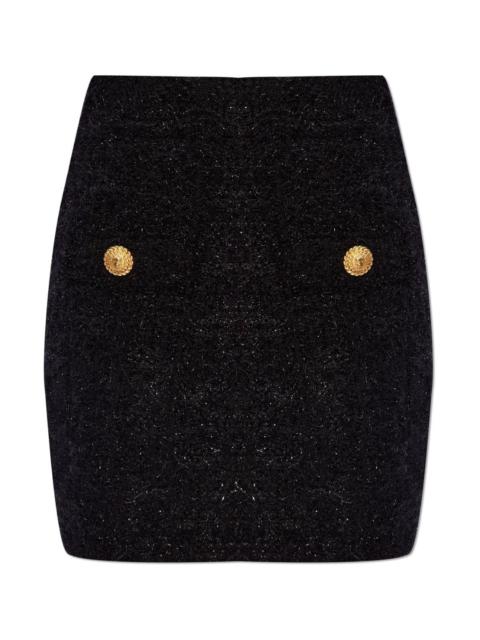 Balmain Buttoned tweed skirt