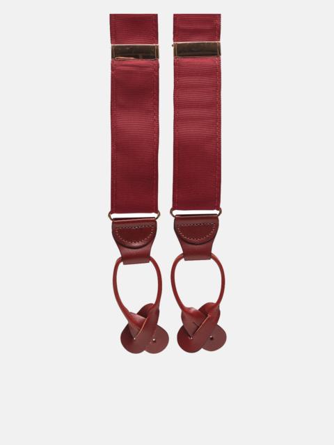 J. PRESS MADE-IN-USA SOLID BURGUNDY GROSGRAIN BRACES
