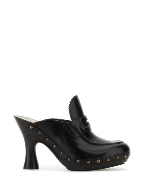 Burberry Women Black Leather Mules