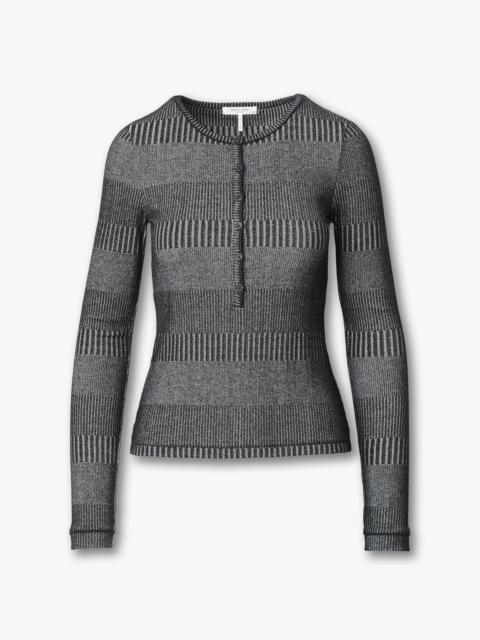 rag & bone The Knit Striped Ribbed Henley