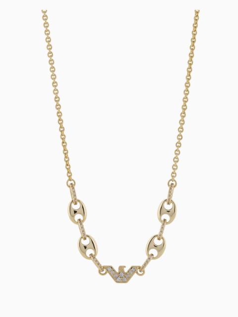EMPORIO ARMANI GOLD-TONE BRASS STATION NECKLACE