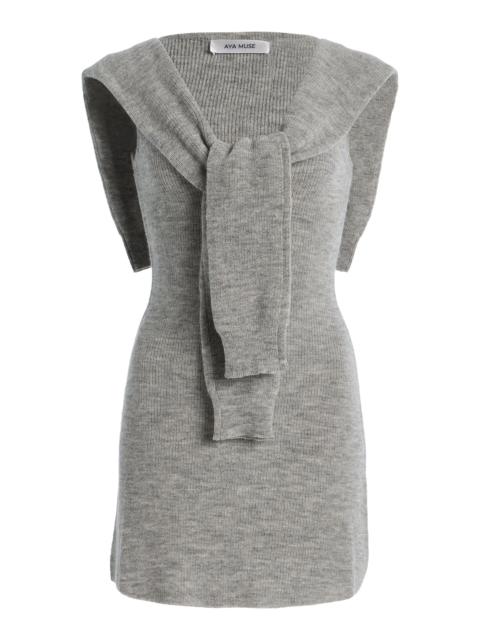 AYA MUSE Vao Wool-Alpaca Mini Dress grey