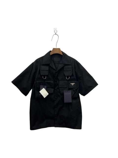 Prada PRADA Nylon Tactical Short-Sleeve Shirt with Triangle Logo