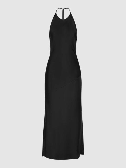 ST. AGNI Silk Twill Halter Dress - Black