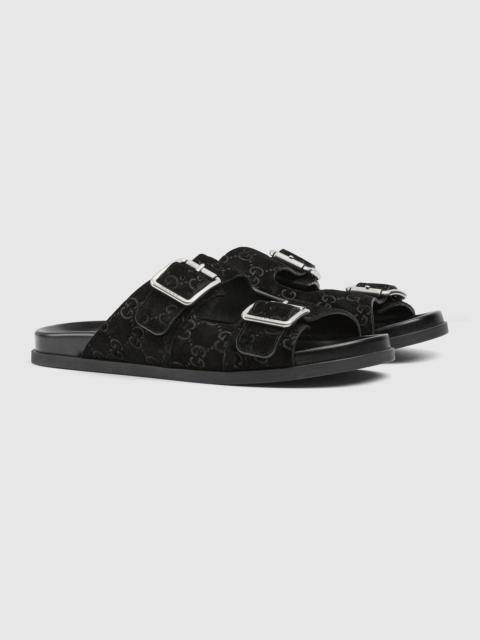 GUCCI Gucci GG Suede Slide Sandals
