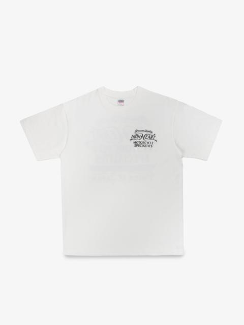 Iron Heart 7.5OZ PRINTED LOOPWHEEL CREW NECK T-SHIRT - WHITE