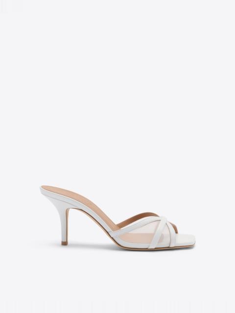 MALONE SOULIERS Perla 70 White Mesh Heeled Sandals