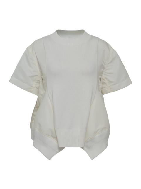 sacai Nylon Twill X Knit Pullover