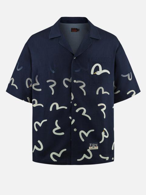 EVISU Allover Seagull Print Boxy Short-Sleeve Shirt