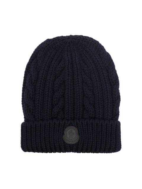 Moncler Moncler Men Logo Knitted Beanie