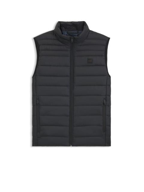 BOSS PACKABLE SLIM-FIT GILET WITH WATER-REPELLENT MIXED QUILTING
