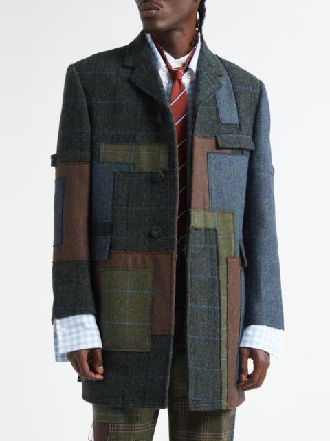 Thom Browne Thom Browne Patchwork Wool Chesterfield Coat in Seasonal Multi at Nordstrom