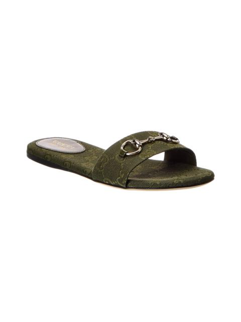 GUCCI Gucci Horsebit GG Canvas Sandal
