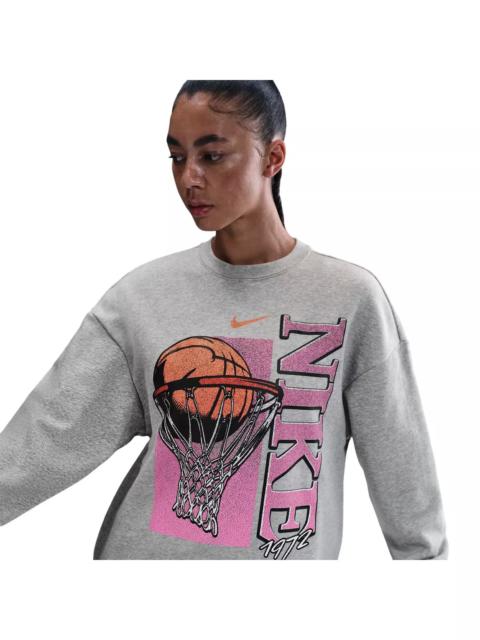Nike Women's Club Fleece Loose Crew -Grey