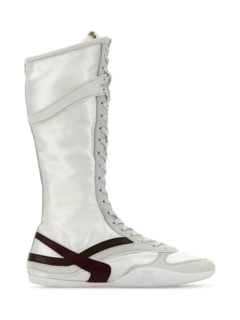 Two-tone Tech Fabric And Suede Gymnasium Boots