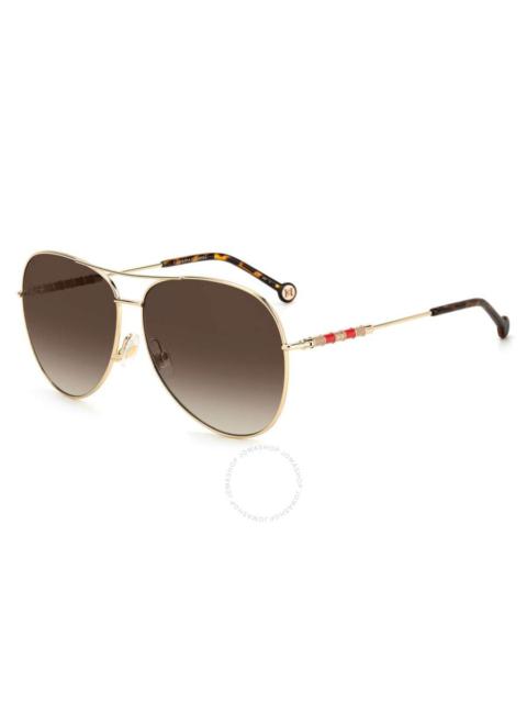 CAROLINA HERRERA Carolina Herrera Brown Gradient Pilot Ladies Sunglasses CH 0034/S 0J5G/HA 64
