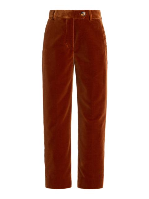 BLAZÉ MILANO Nana Cotton-Velvet Pants brown