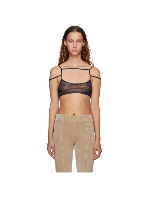 JACQUEMUS Navy Le Papier 'Le Bandeau Sognu' Bra