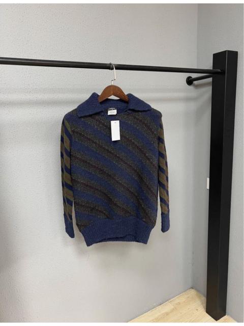 CHANEL Chanel Striped Knit Polo Sweater