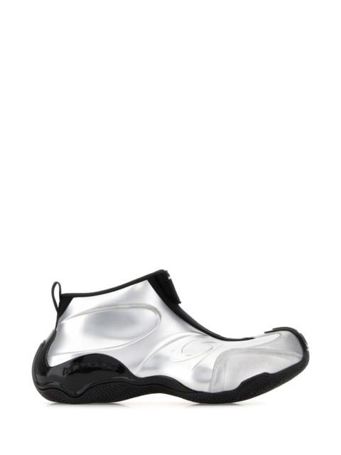 BALENCIAGA Silver fabric Basketball sneakers