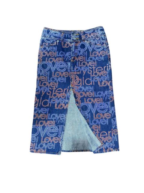 Vintage Hysteric Glamour Love Fullprint Denim Maxi Skirt