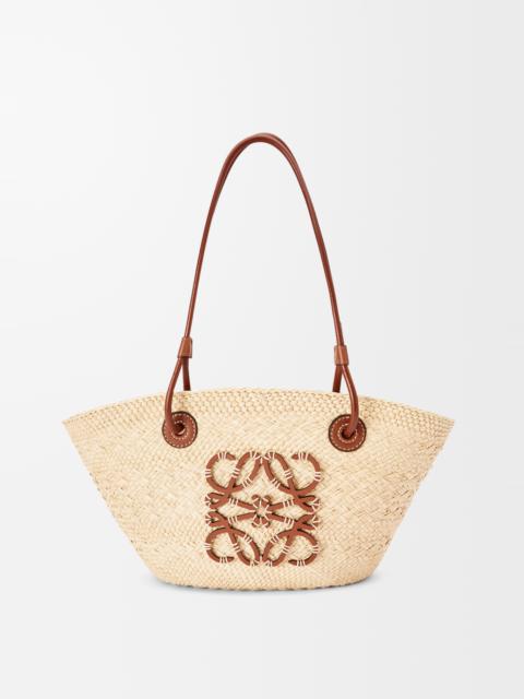 Loewe Small Anagram Basket bag in iraca palm and calfskin