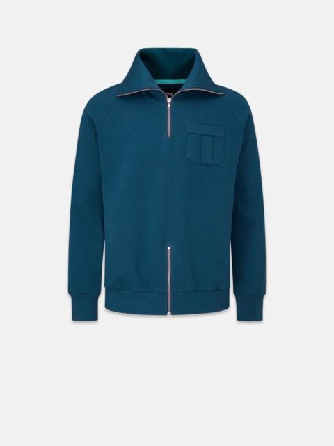 GLOVERALL Men's Military Zip Sweatshirt Teal