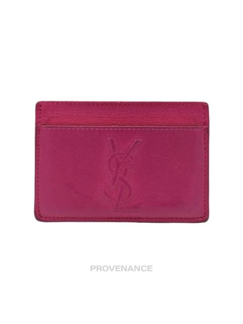 SAINT LAURENT Saint Laurent Paris YSL Logo Card Holder Wallet - Fuchsia