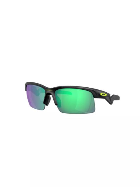 OAKLEY Capacitor Sunglasses (Youth Fit) - Prizm Road Jade Lenses and Matte Black Frame