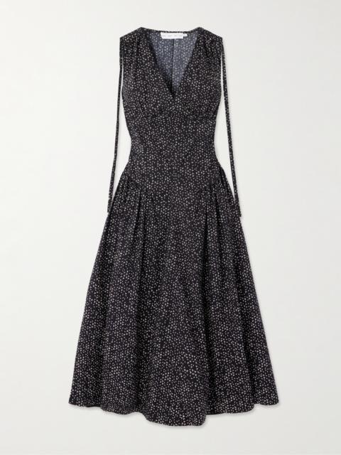 Proenza Schouler Clayton Pleated Printed Cotton-poplin Midi Dress